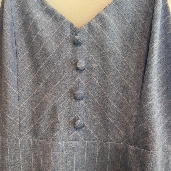 Lulus Shoreline Stripes Blue Striped Sleeveless Skater Dress size small - Picture 5 of 9